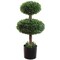 2.5ft Artificial Double Boxwood Topiary Tree - Lifelike Design, Potted in Black Planter, Ideal for Home, Office & Outdoor Decor - All-Season Use, Floral Home by Artificial Flowers